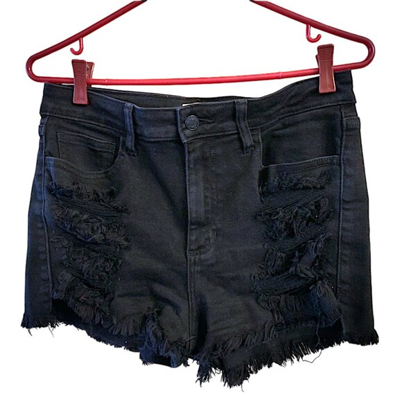 NEW - CELLO Jeans Women's Juniors High Rise Ripped Denim Shorts - large - Picture 1 of 7